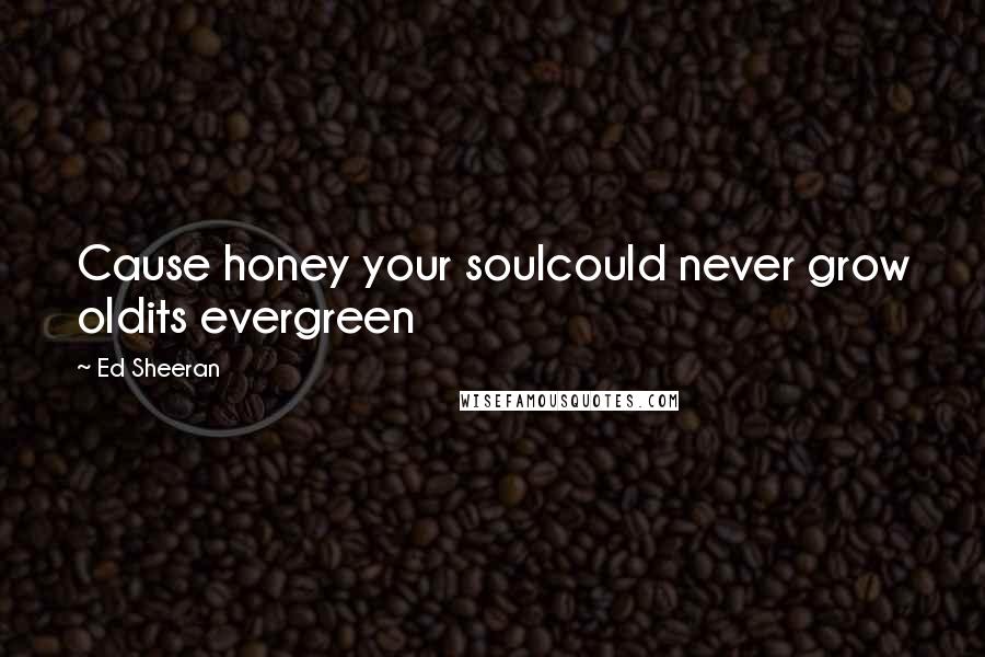 Ed Sheeran Quotes: Cause honey your soulcould never grow oldits evergreen