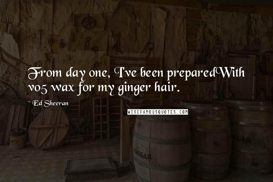 Ed Sheeran Quotes: From day one, I've been preparedWith vo5 wax for my ginger hair.