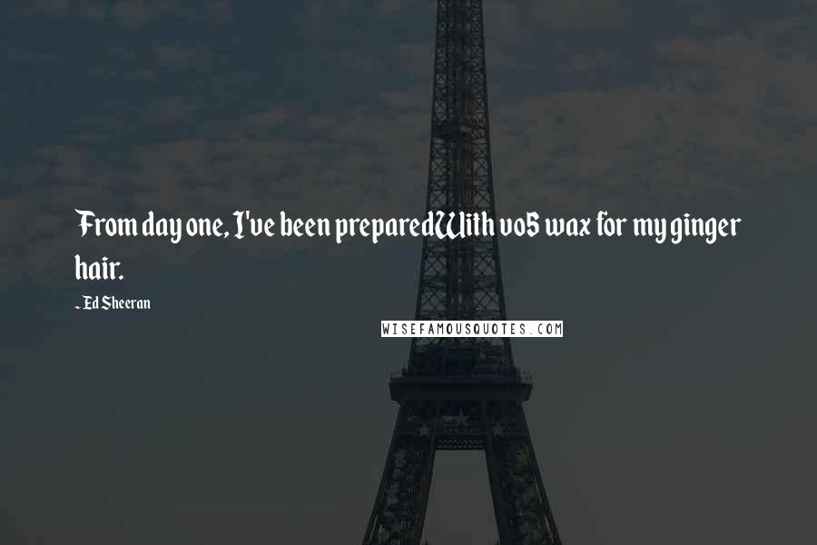 Ed Sheeran Quotes: From day one, I've been preparedWith vo5 wax for my ginger hair.