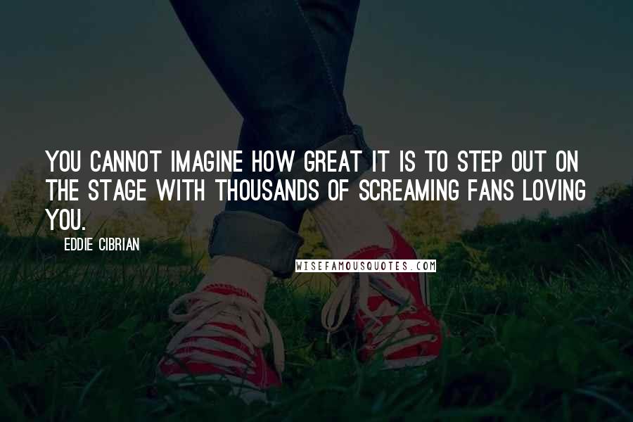 Eddie Cibrian Quotes: You cannot imagine how great it is to step out on the stage with thousands of screaming fans loving you.