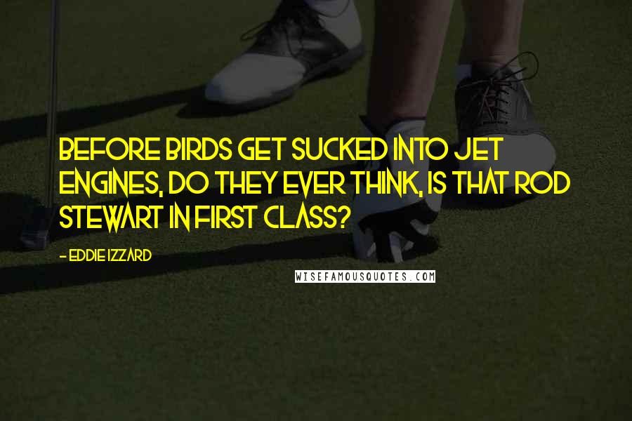 Eddie Izzard Quotes: Before birds get sucked into jet engines, do they ever think, Is that Rod Stewart in first class?