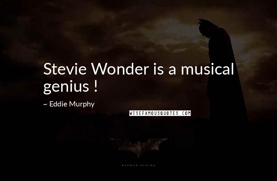 Eddie Murphy Quotes: Stevie Wonder is a musical genius !