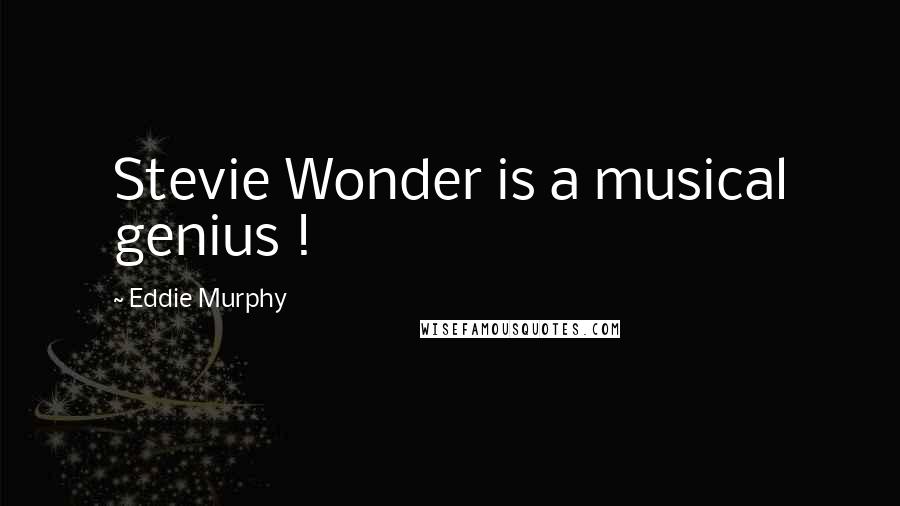 Eddie Murphy Quotes: Stevie Wonder is a musical genius !