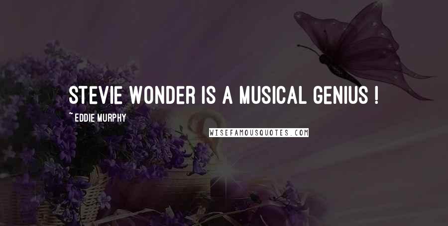 Eddie Murphy Quotes: Stevie Wonder is a musical genius !