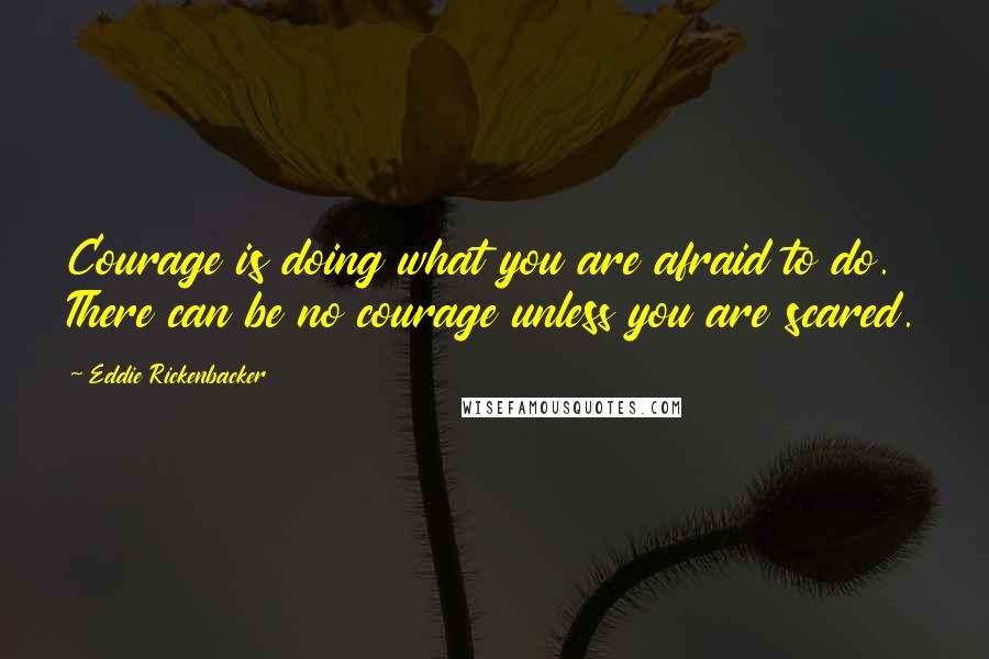 Eddie Rickenbacker Quotes: Courage is doing what you are afraid to do. There can be no courage unless you are scared.