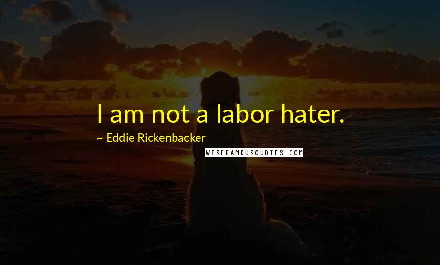 Eddie Rickenbacker Quotes: I am not a labor hater.