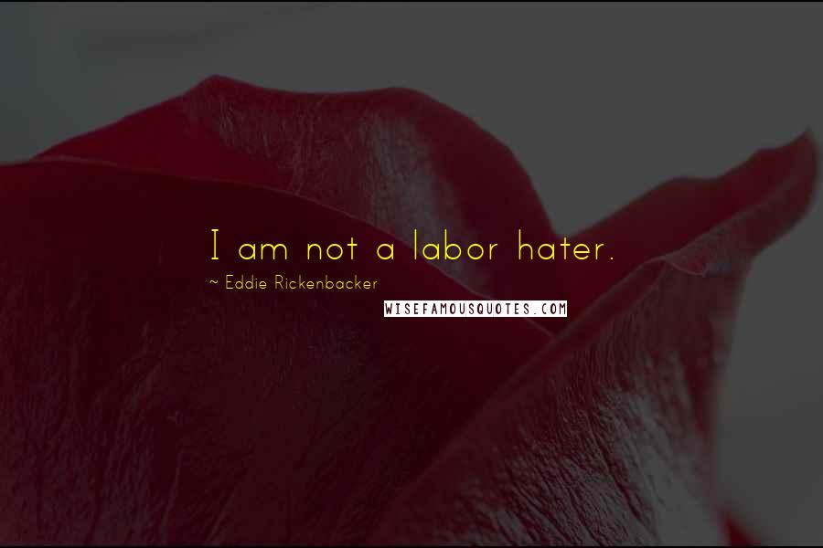 Eddie Rickenbacker Quotes: I am not a labor hater.