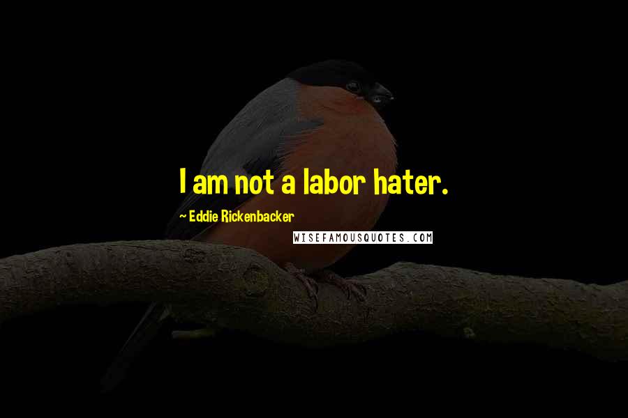 Eddie Rickenbacker Quotes: I am not a labor hater.