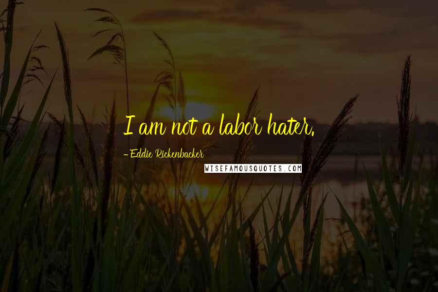 Eddie Rickenbacker Quotes: I am not a labor hater.