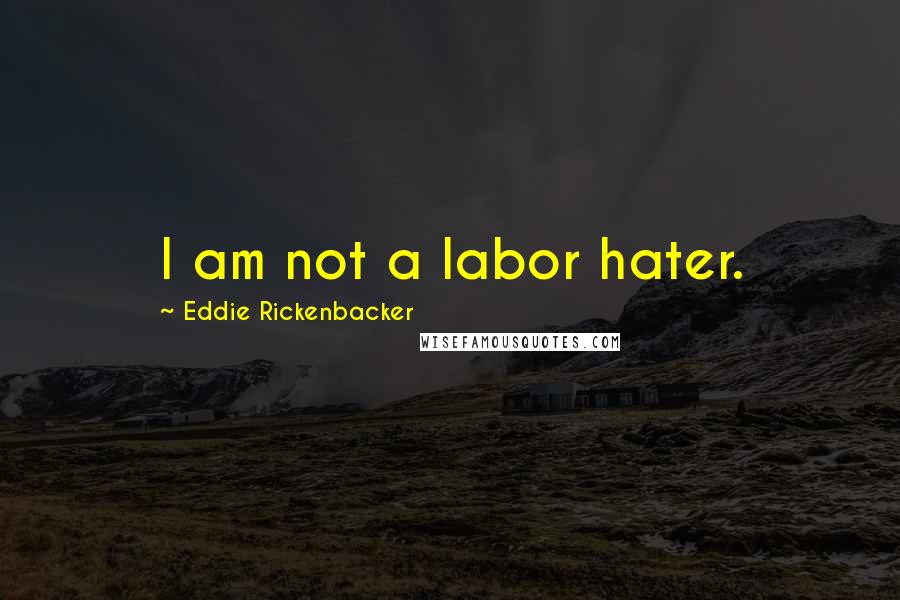 Eddie Rickenbacker Quotes: I am not a labor hater.