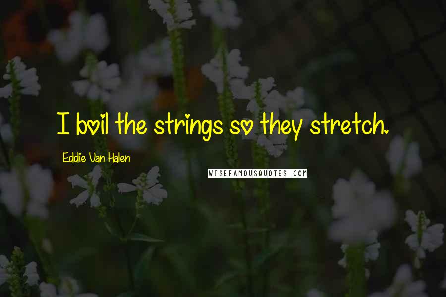 Eddie Van Halen Quotes: I boil the strings so they stretch.