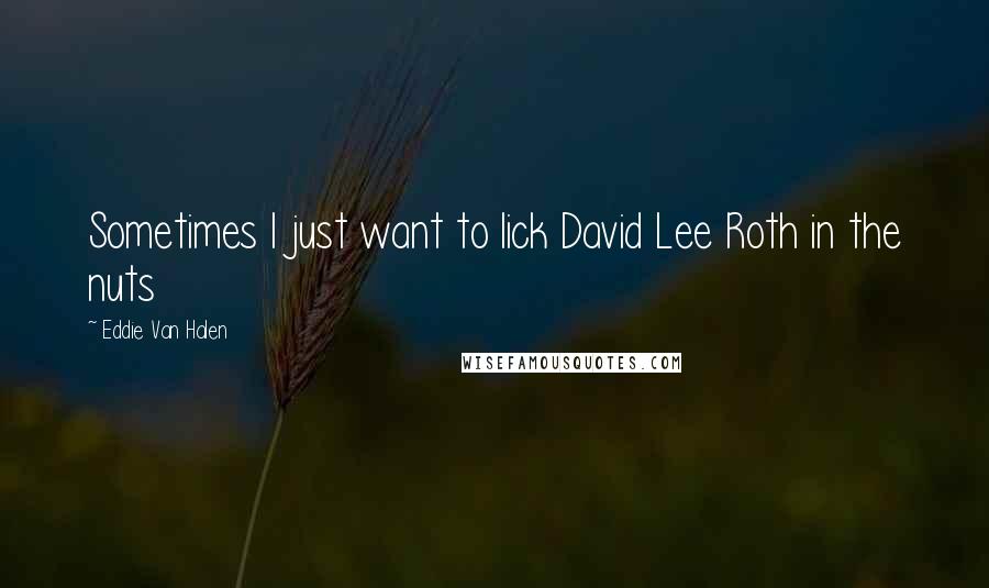 Eddie Van Halen Quotes: Sometimes I just want to lick David Lee Roth in the nuts