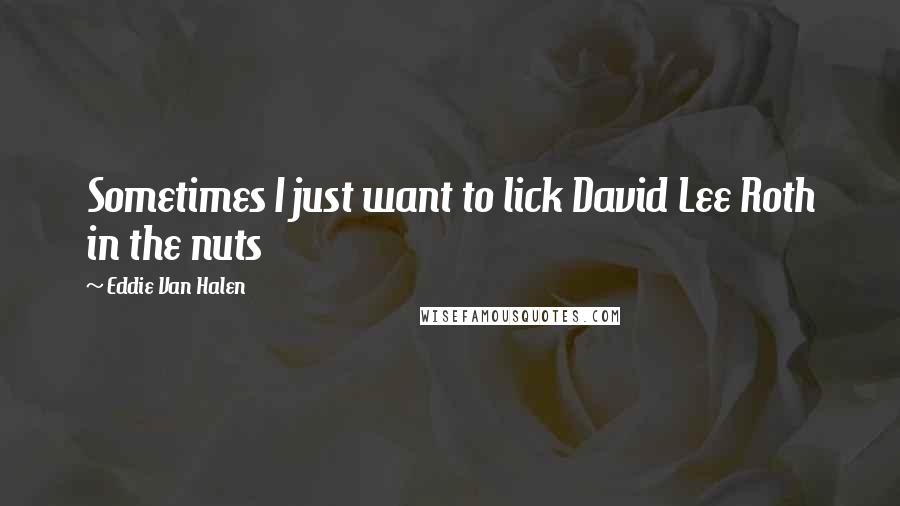 Eddie Van Halen Quotes: Sometimes I just want to lick David Lee Roth in the nuts