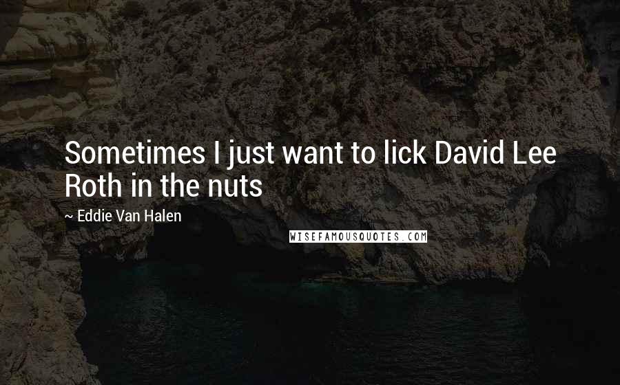 Eddie Van Halen Quotes: Sometimes I just want to lick David Lee Roth in the nuts