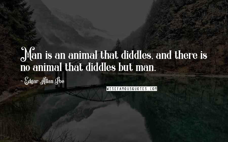 Edgar Allan Poe Quotes: Man is an animal that diddles, and there is no animal that diddles but man.