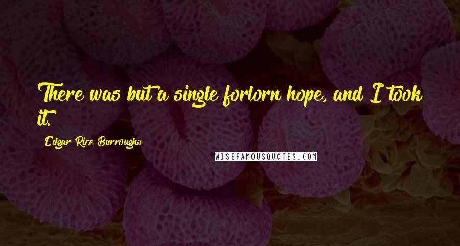 Edgar Rice Burroughs Quotes: There was but a single forlorn hope, and I took it.