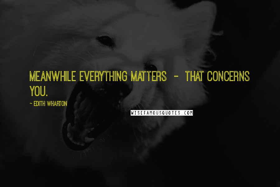 Edith Wharton Quotes: Meanwhile everything matters  -  that concerns you.