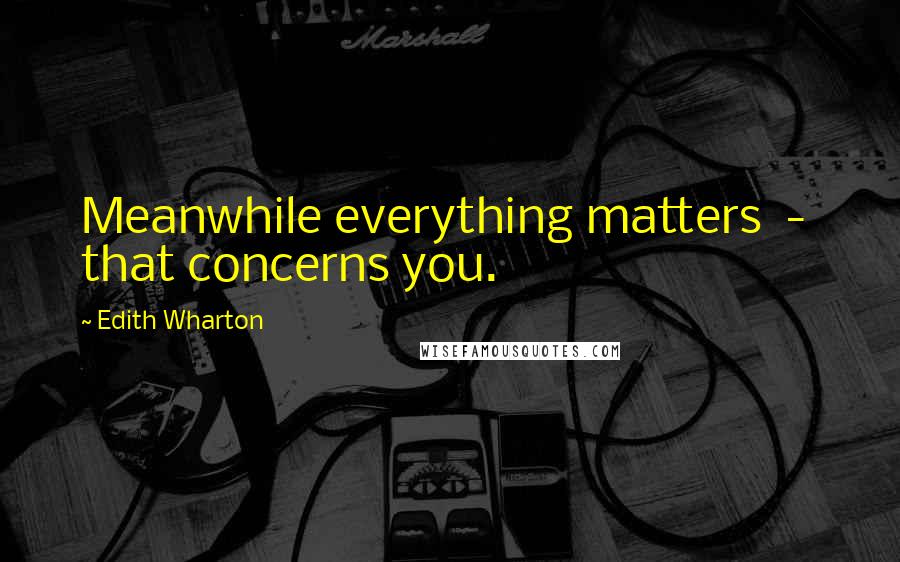 Edith Wharton Quotes: Meanwhile everything matters  -  that concerns you.