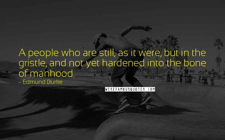 Edmund Burke Quotes: A people who are still, as it were, but in the gristle, and not yet hardened into the bone of manhood.