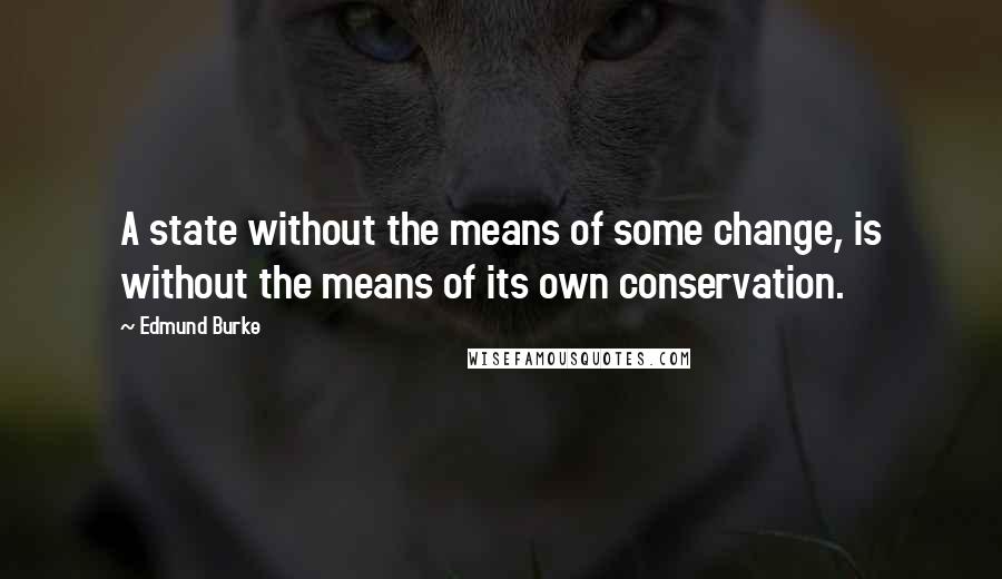 Edmund Burke Quotes: A state without the means of some change, is without the means of its own conservation.