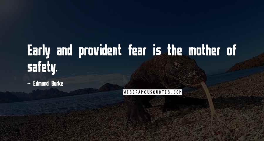 Edmund Burke Quotes: Early and provident fear is the mother of safety.