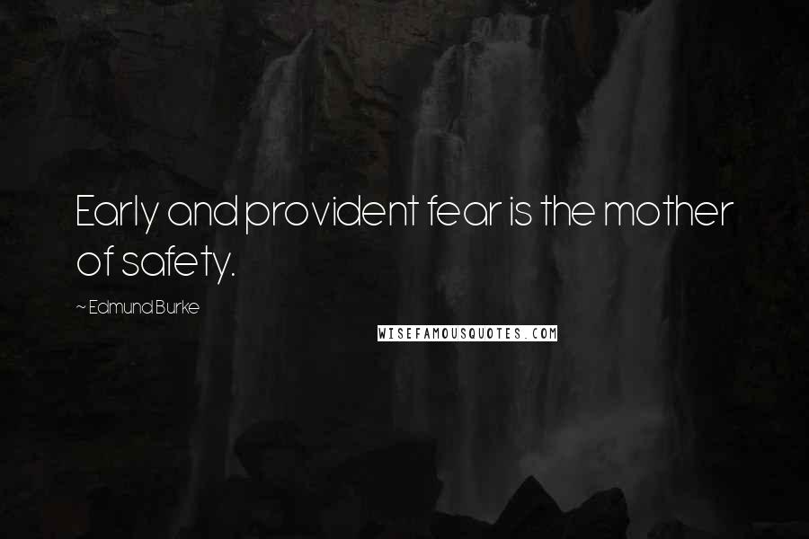 Edmund Burke Quotes: Early and provident fear is the mother of safety.