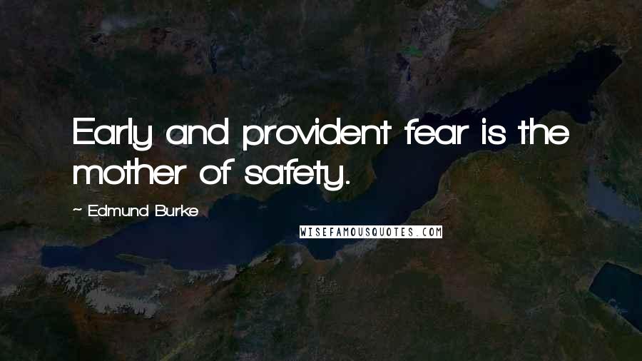 Edmund Burke Quotes: Early and provident fear is the mother of safety.