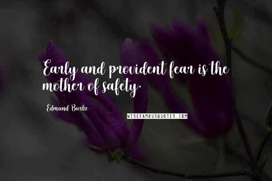 Edmund Burke Quotes: Early and provident fear is the mother of safety.