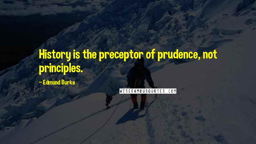 Edmund Burke Quotes: History is the preceptor of prudence, not principles.