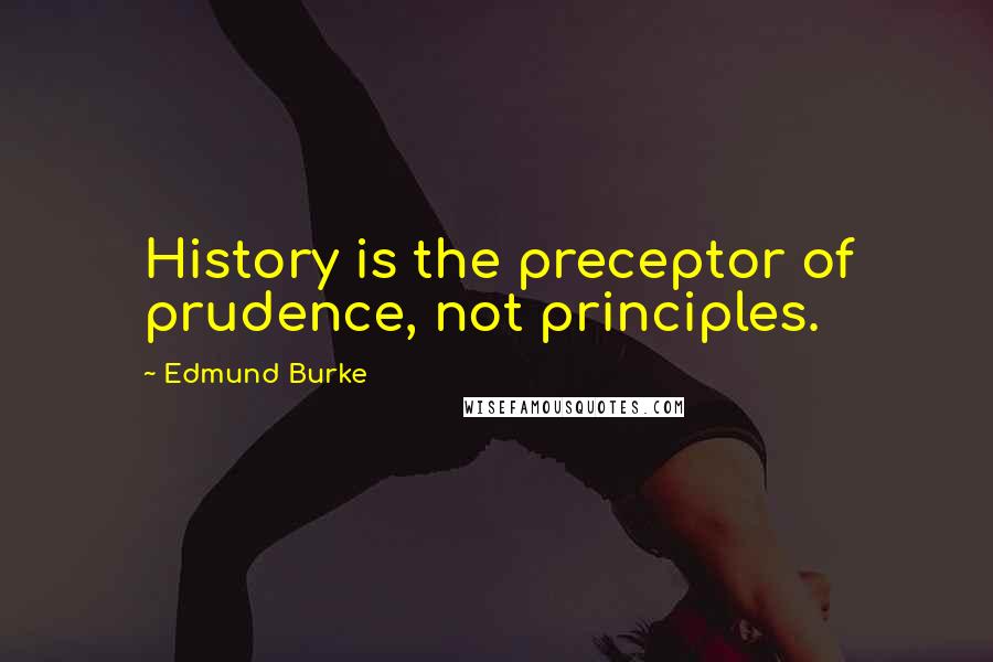 Edmund Burke Quotes: History is the preceptor of prudence, not principles.