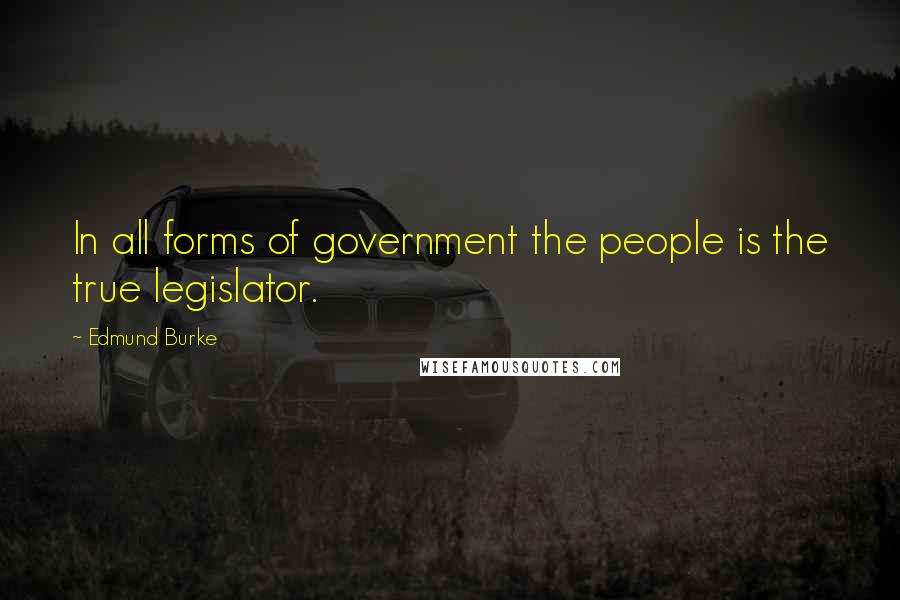 Edmund Burke Quotes: In all forms of government the people is the true legislator.