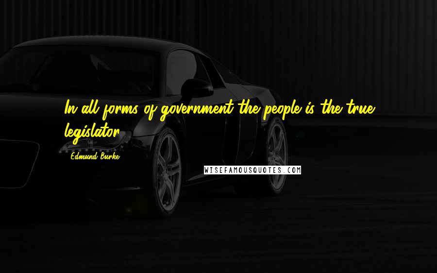 Edmund Burke Quotes: In all forms of government the people is the true legislator.