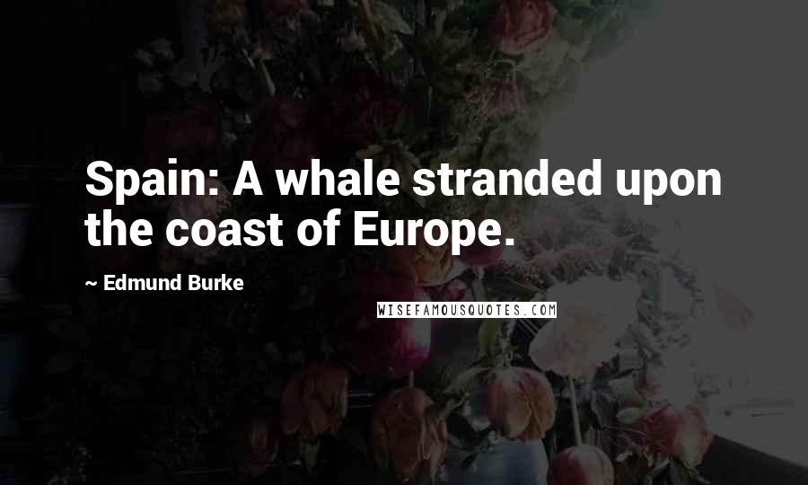 Edmund Burke Quotes: Spain: A whale stranded upon the coast of Europe.