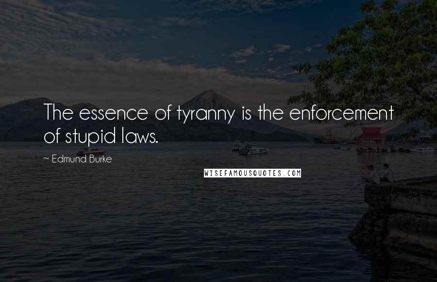 Edmund Burke Quotes: The essence of tyranny is the enforcement of stupid laws.