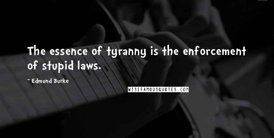 Edmund Burke Quotes: The essence of tyranny is the enforcement of stupid laws.