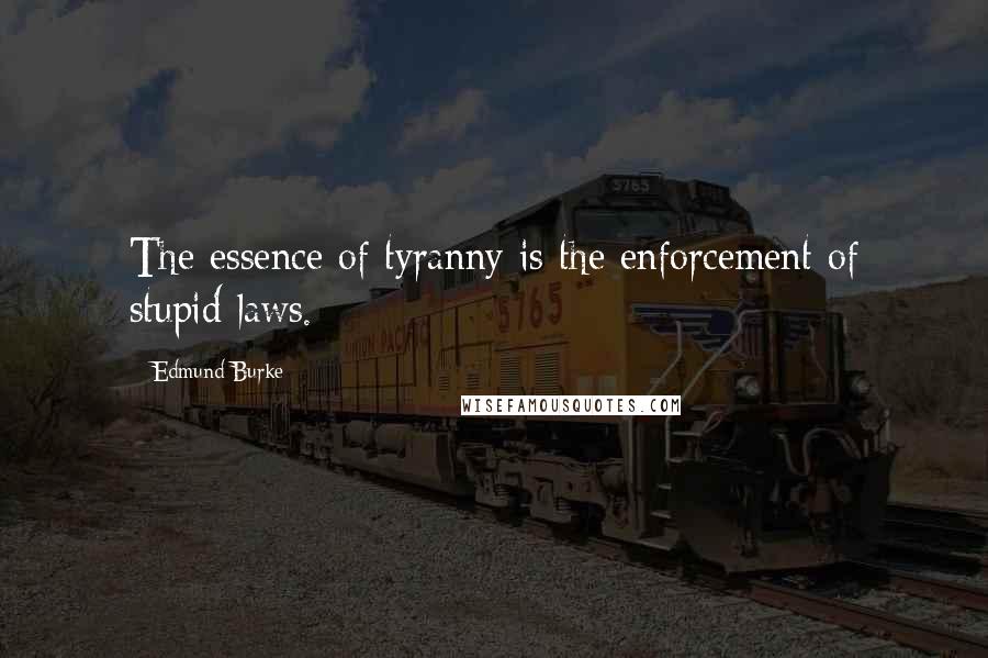 Edmund Burke Quotes: The essence of tyranny is the enforcement of stupid laws.
