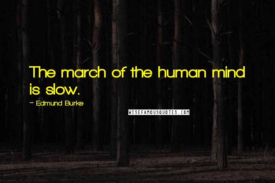 Edmund Burke Quotes: The march of the human mind is slow.