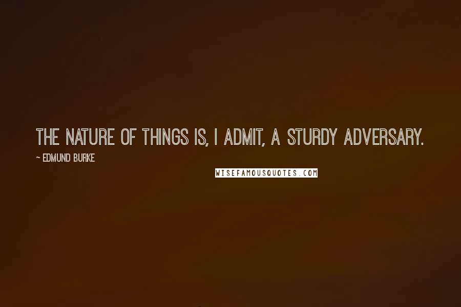 Edmund Burke Quotes: The nature of things is, I admit, a sturdy adversary.