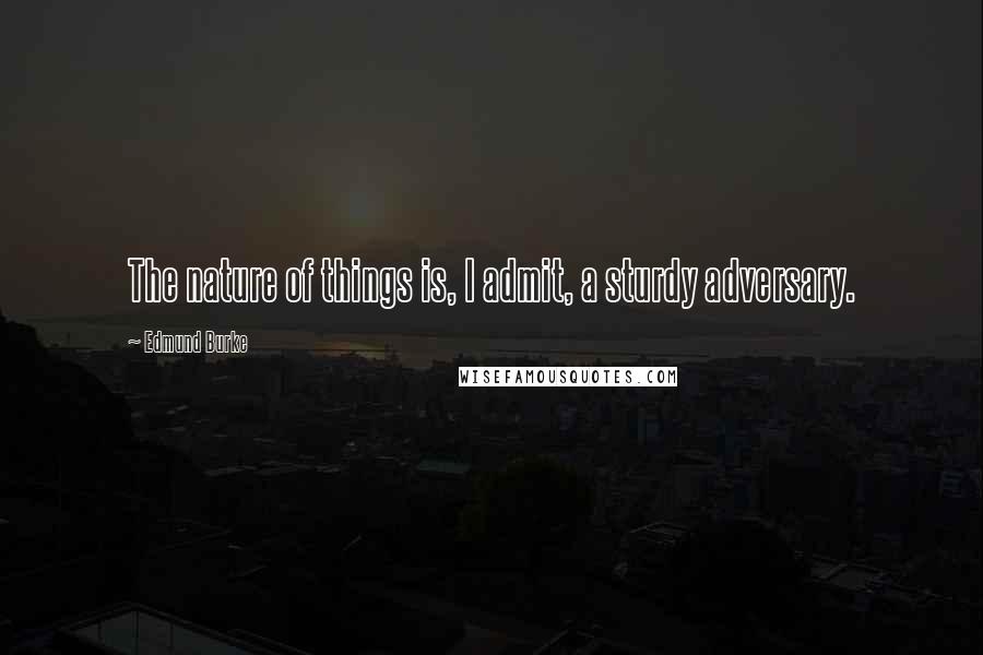 Edmund Burke Quotes: The nature of things is, I admit, a sturdy adversary.