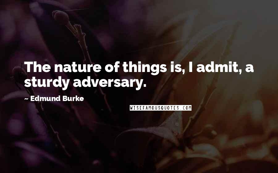 Edmund Burke Quotes: The nature of things is, I admit, a sturdy adversary.