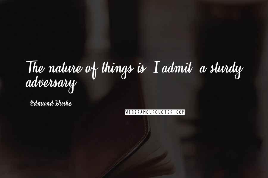 Edmund Burke Quotes: The nature of things is, I admit, a sturdy adversary.