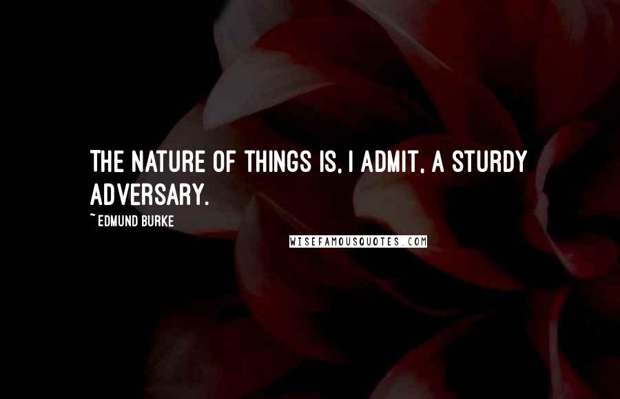 Edmund Burke Quotes: The nature of things is, I admit, a sturdy adversary.