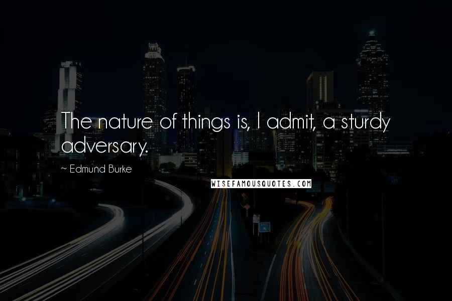 Edmund Burke Quotes: The nature of things is, I admit, a sturdy adversary.