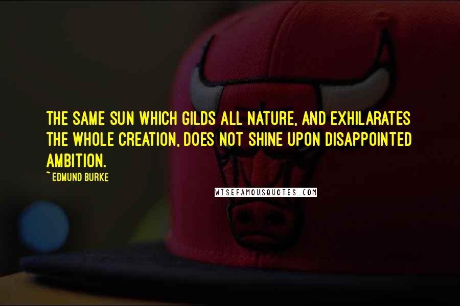 Edmund Burke Quotes: The same sun which gilds all nature, and exhilarates the whole creation, does not shine upon disappointed ambition.