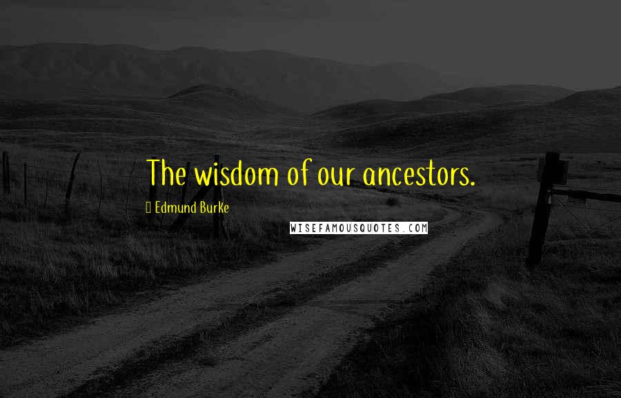 Edmund Burke Quotes: The wisdom of our ancestors.