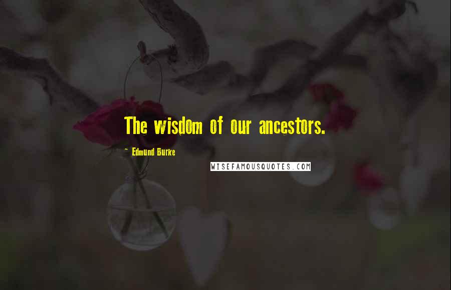 Edmund Burke Quotes: The wisdom of our ancestors.