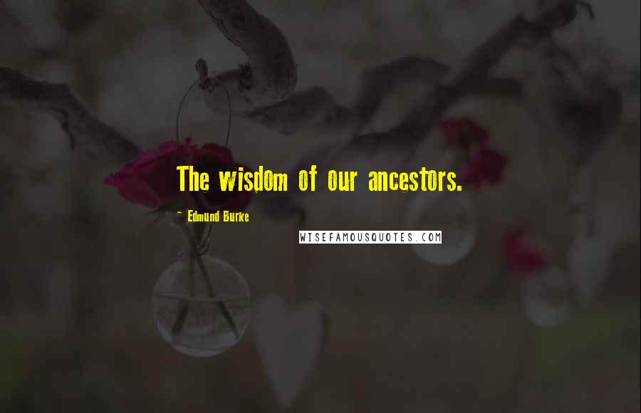 Edmund Burke Quotes: The wisdom of our ancestors.