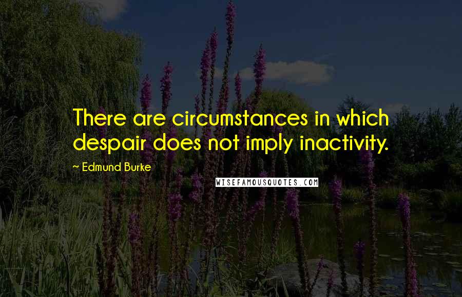 Edmund Burke Quotes: There are circumstances in which despair does not imply inactivity.