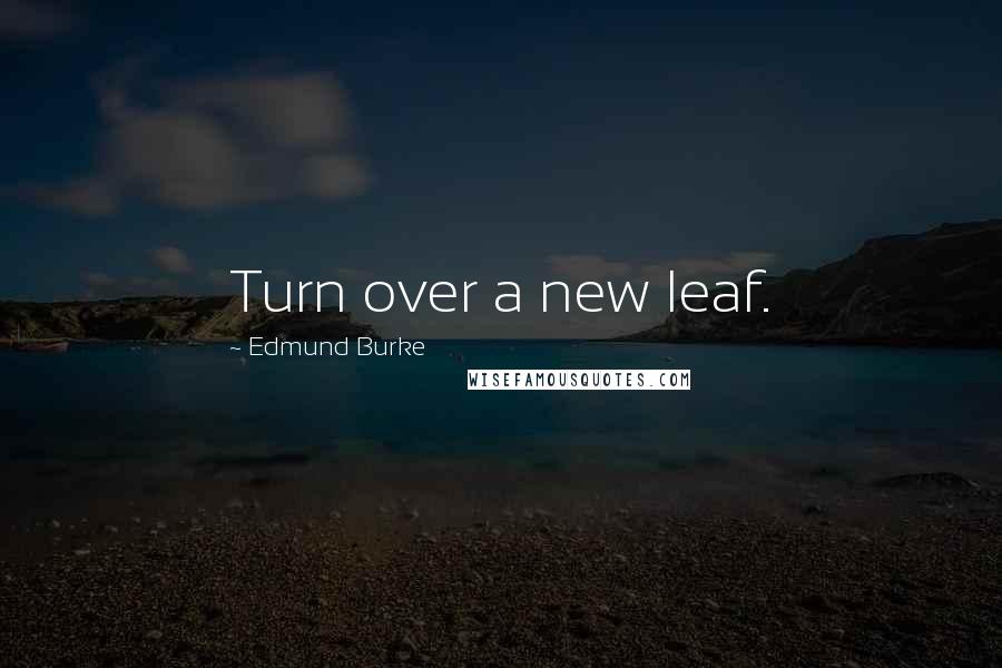 Edmund Burke Quotes: Turn over a new leaf.