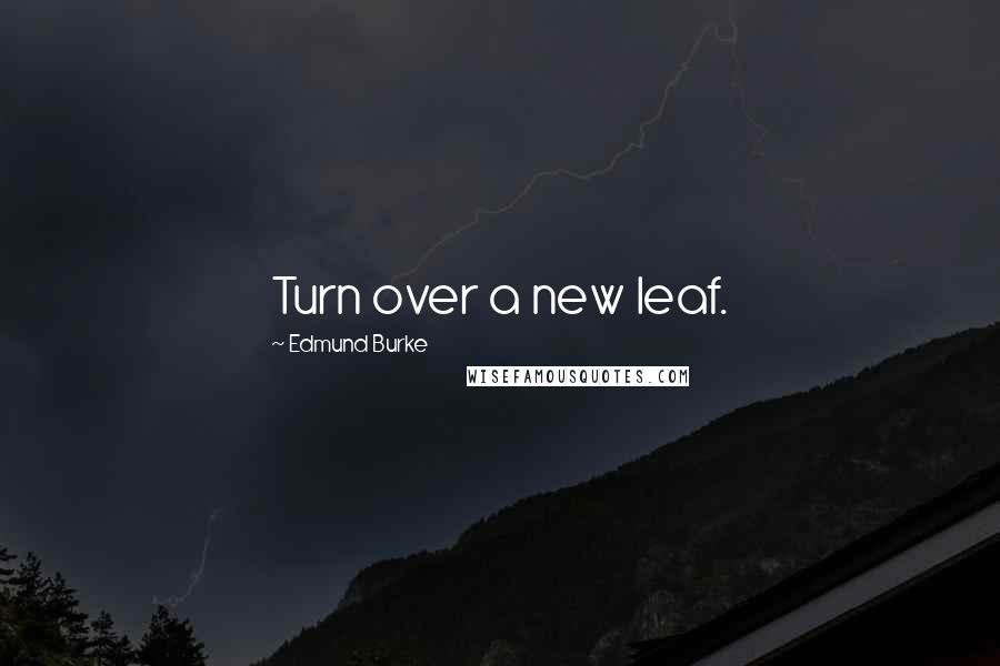 Edmund Burke Quotes: Turn over a new leaf.